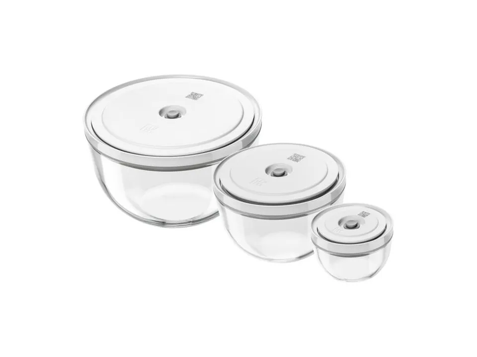 Fresh & save, set 3 ciotole sottovuoto, vetro, trasparente Professionale