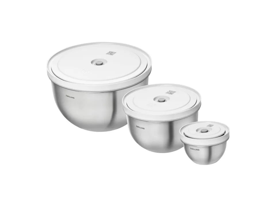Set di ciotole sottovuoto s/m/l / 6-pz., acciaio inox, bianco-acciaio Offerta