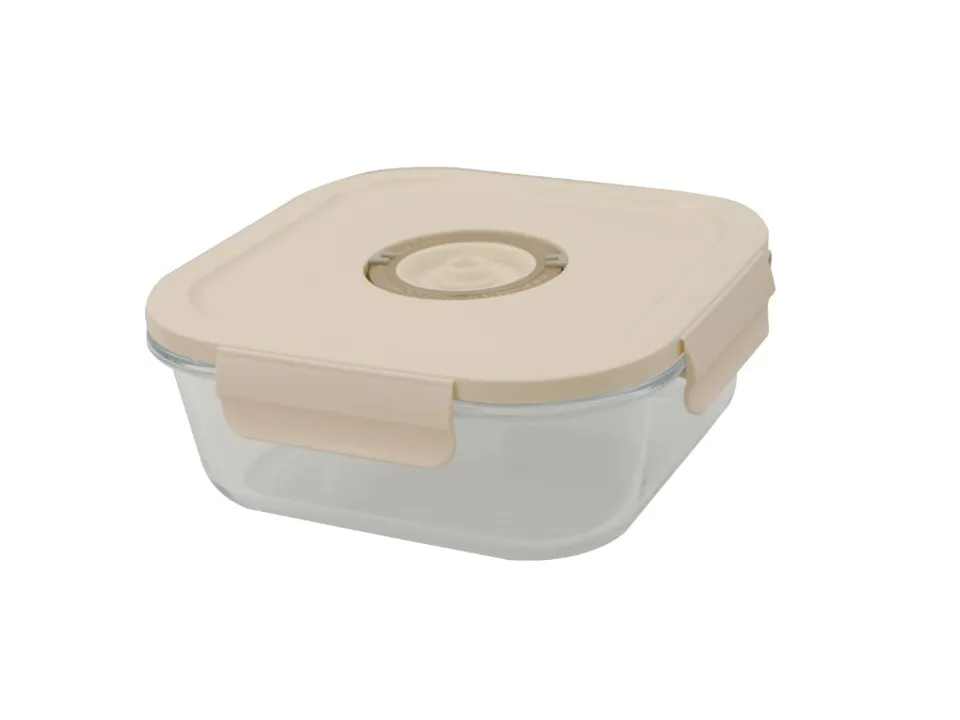 Perla, contenitore sottovuoto quadrato in vetro - 1,2 lt Offerta Lampo