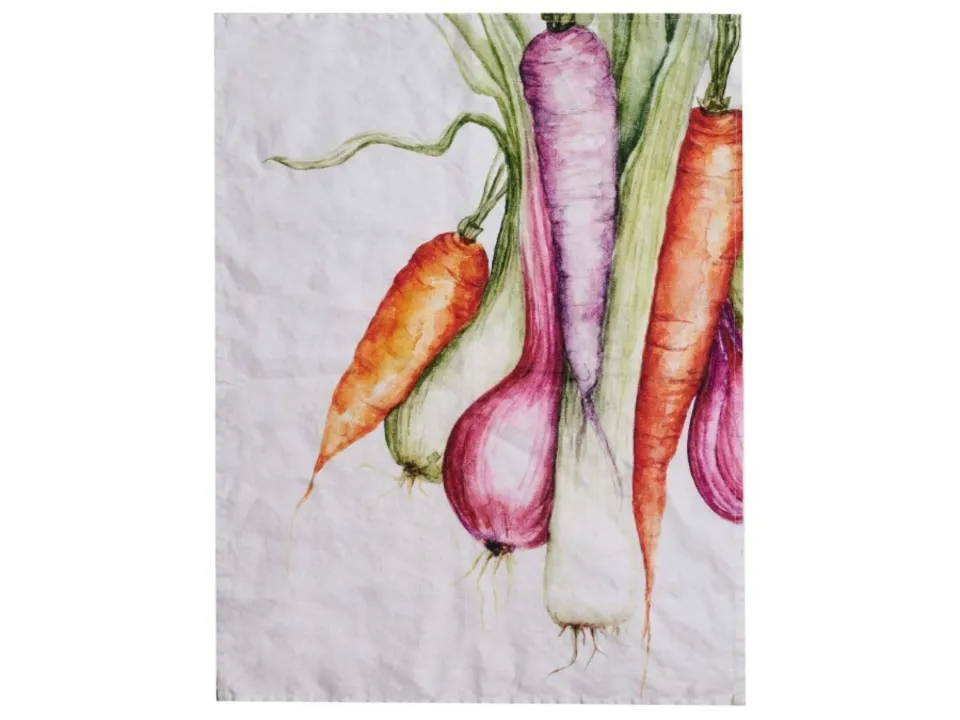 Canovaccio lino 50x68 cm, bianco verdure Ultima Occasione