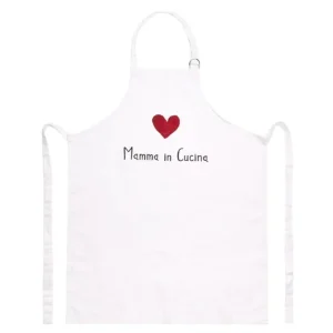 Offerta Lampo Grembiule lino 70x85 cm, bianco mamma in cucina