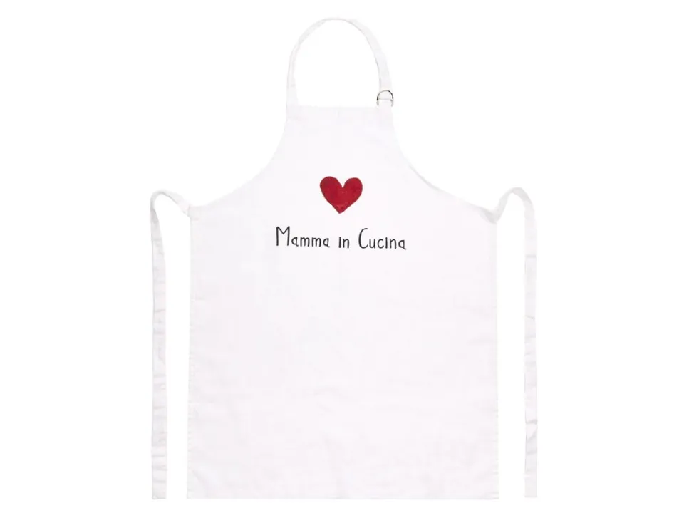 Offerta Lampo Grembiule lino 70x85 cm, bianco mamma in cucina