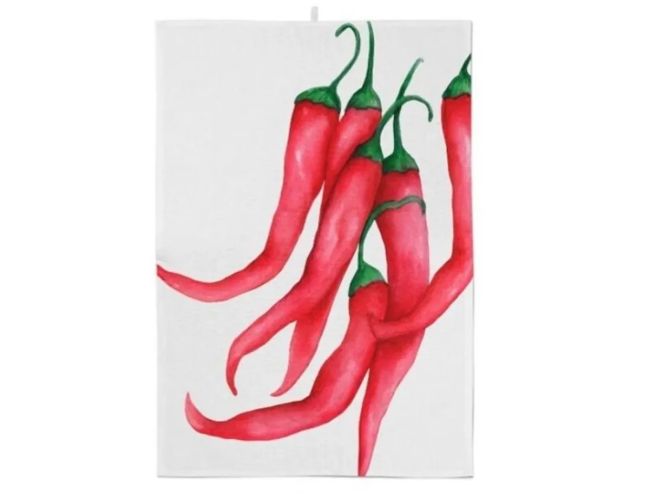 Popolare Canovaccio lino 50x68 cm, bianco peperoncini