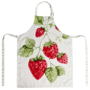 Grembiule lino 70x85 cm, bianco fragole A Buon Prezzo