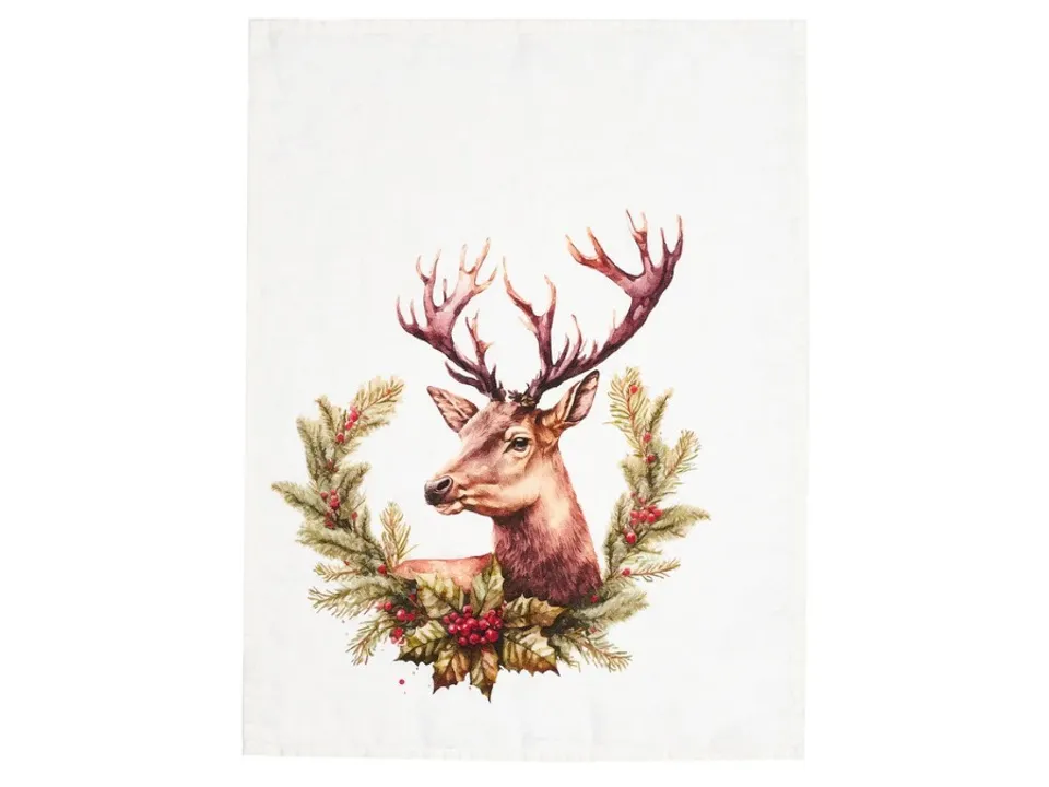 Direttamente Dal Produttore Canovaccio lino 50x68 cm, cervo natalizio
