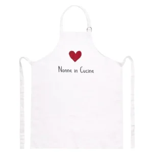 Sconto Grembiule lino 70x85 cm, bianco nonna in cucina