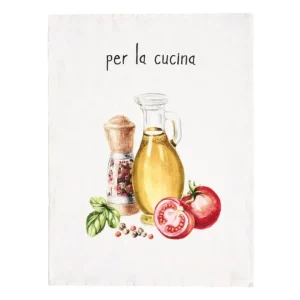 Non Perdere Canovaccio lino 50x68 cm, bianco per la cucina olio