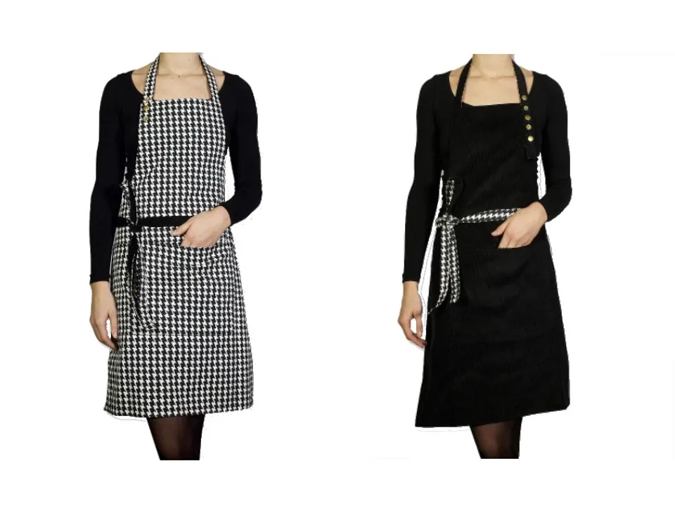 Promozione Reversible, grembiule reversibile nero/pied de poule