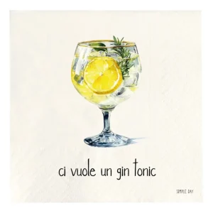 Più Venduto Set 20 tovaglioli in carta ci vuole un gin tonic