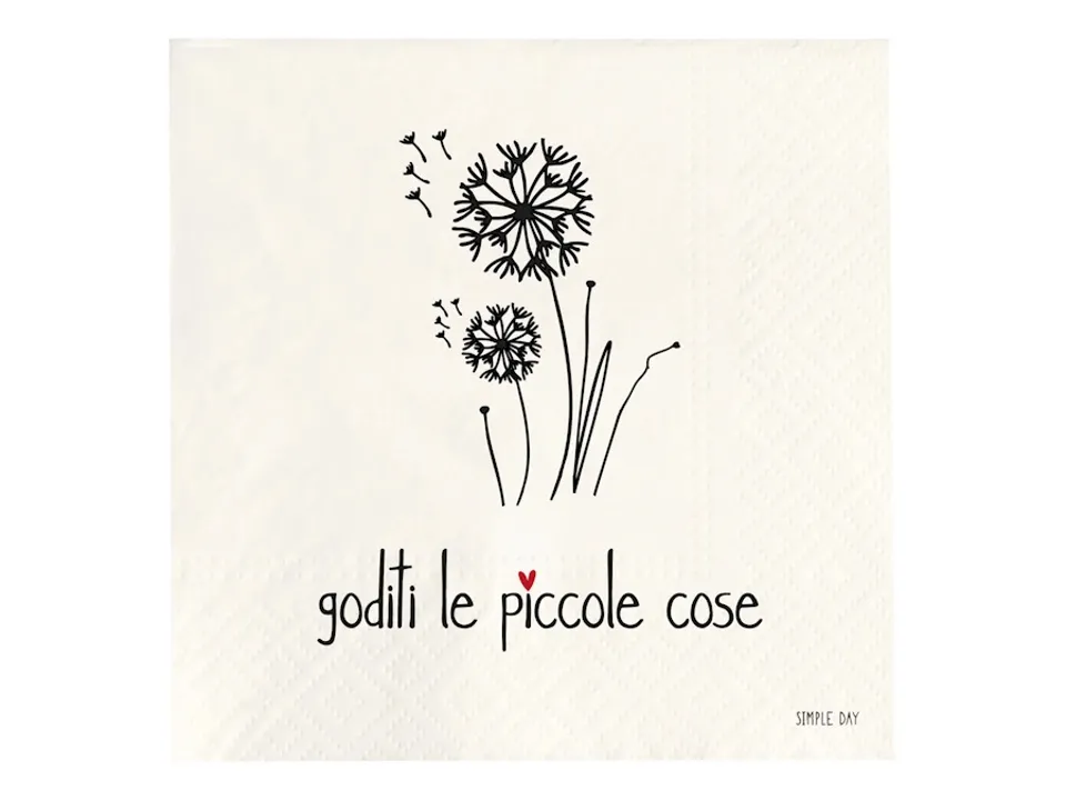 Set 20 tovaglioli in carta goditi le piccole cose Soddisfatti O Rimborsati