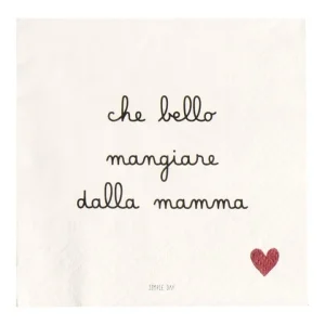 Set 20 tovaglioli in carta che bello mangiare dalla mamma Prezzo Scontato