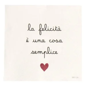 Offerta Lampo Set 20 tovaglioli in carta la felicità è una cosa semplice