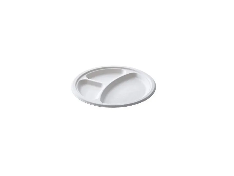 Professionale Piatto bio 3 scomparti ø26 cm - 50 pezzi