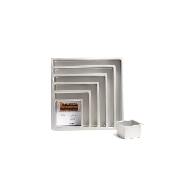 Decora - Teglia Quadrata Professionale in Alluminio Anodizzato 15x15x10h cm Più Venduto