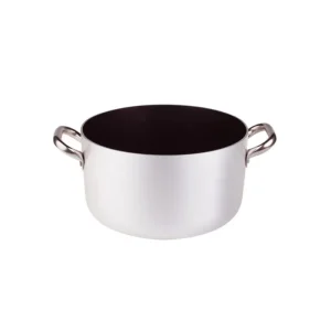 Pentole Agnelli - Casseruola Alta diametro 32 cm in Alluminio Antiaderente 3 mm con 2 Manici in Acciaio Professionale