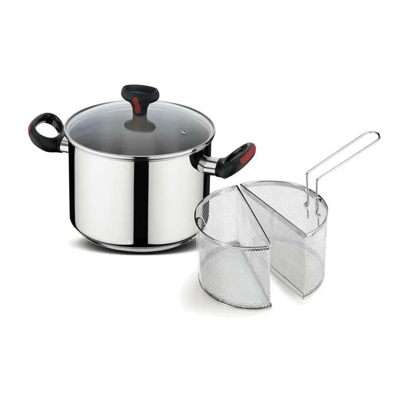 Acquista Ora Lagostina - Pentola Multicottura in Acciaio Inox con Doppio Cestello 22 cm Linea rossa