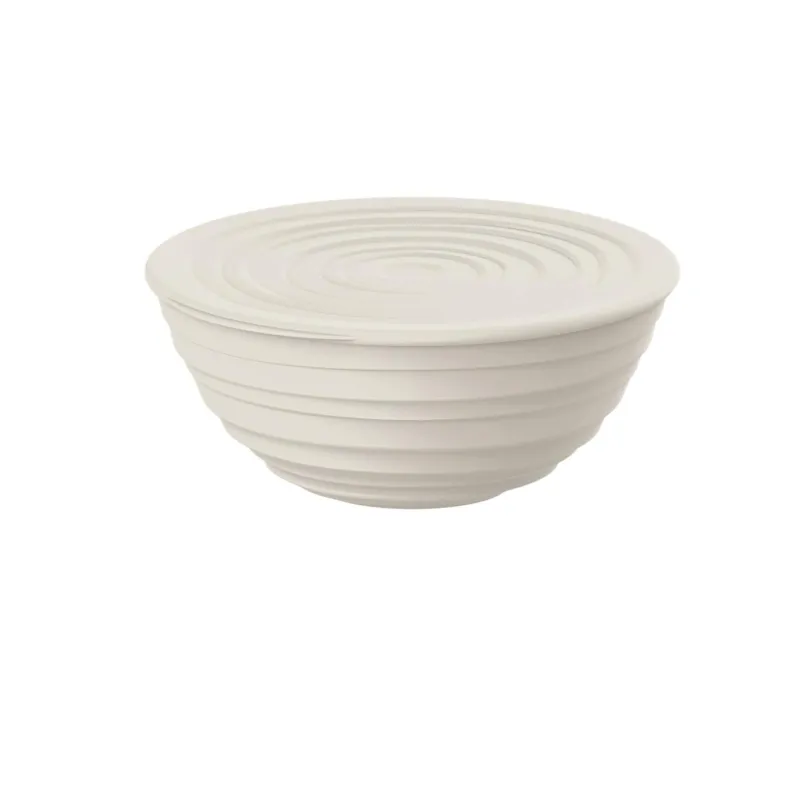 Spedito Oggi Guzzini - Ciotola Contenitore con Coperchio L Tierra Bianco Latte 18 cm