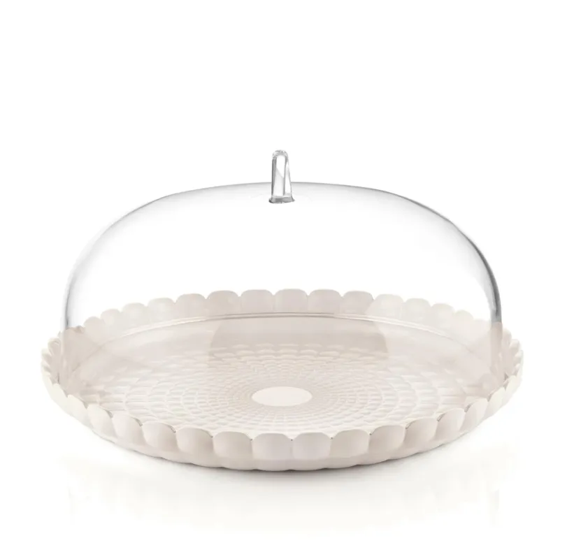Guzzini - Set Tortiera grande con campana Tiffany 36 cm bianco latte Promozione Esclusiva
