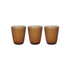 Prezzo Basso Tognana - Set 3 bicchieri in vetro 280 ml linea Davor ambra