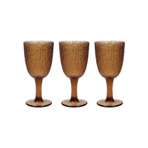 Tognana - Set 3 Calici bicchieri in vetro 250 ml linea Davor ambra Promozione