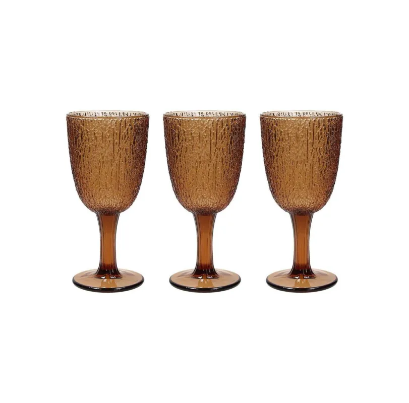 Tognana - Set 3 Calici bicchieri in vetro 250 ml linea Davor ambra Promozione