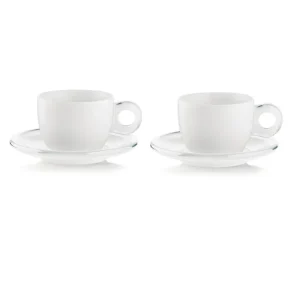 Sconto Guzzini - Set 2 Tazze cappuccino con piattino gocce trasparente 300 ml