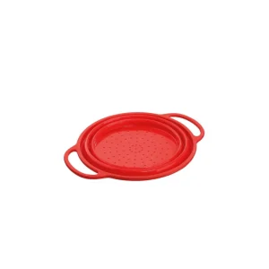 Kuchenprofi - Scolapasta pieghevole in silicone rosso 24 cm Nuova Collezione
