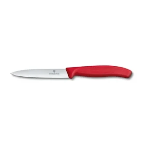 Victorinox - Coltello spelucchino liscio classico manico rosso 10 cm Prezzo Scontato