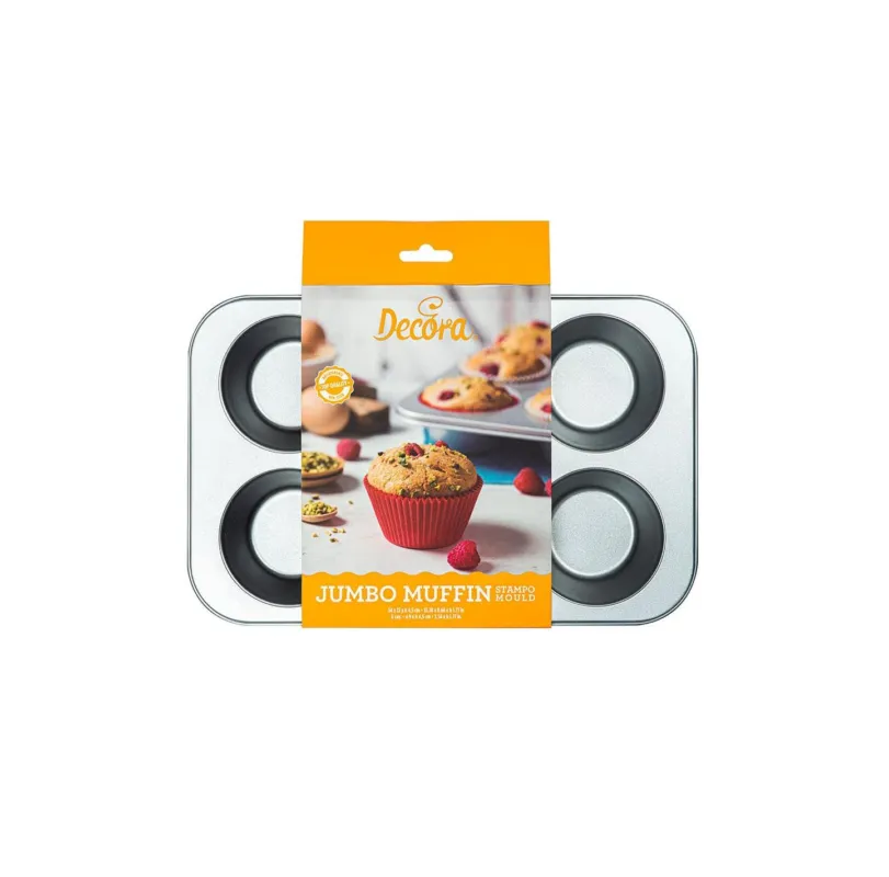 Decora - Teglia Jumbo Muffin 6 cavità diametro 9 cm Ordina Subito