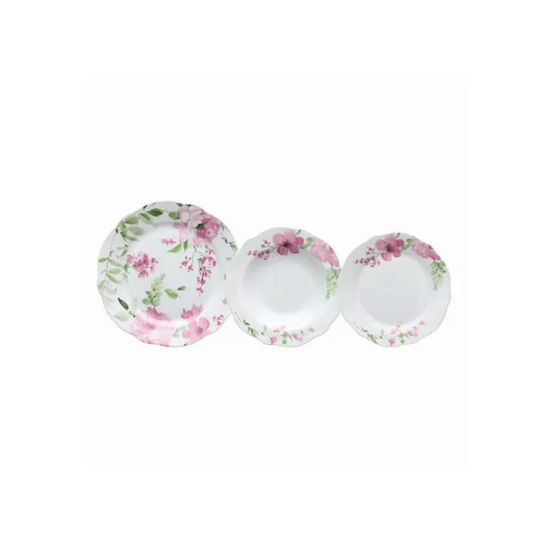 Compra Online Tognana - Servizio di piatti 18 pz in porcellana linea cappettata wild rose