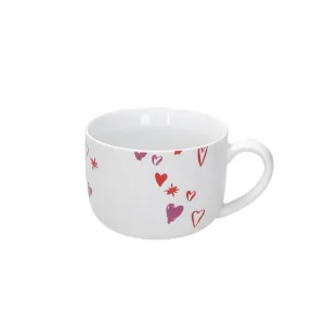 Occasione Imperdibile Tognana - Tazza da colazione in porcellana linea Relief Amore 480 ml bianca