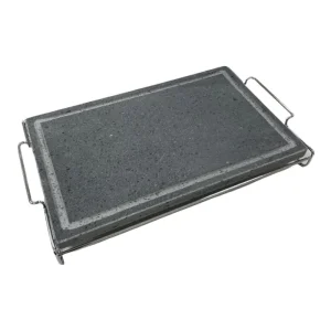 Ilsa - Invito pietra lavica rettangolare con stand in acciaio 25x40 Nuovo Arrivo