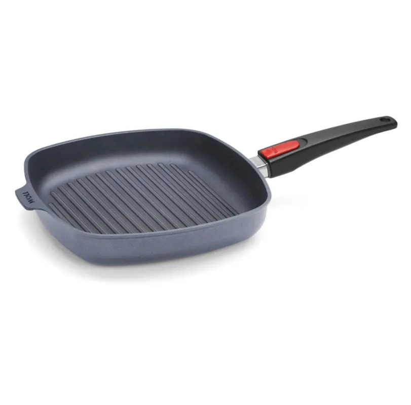 Reso Gratuito Woll - Bistecchiera bassa antiaderente in alluminio forgiato Diamond lite a induzione manico rimovibile 28 cm