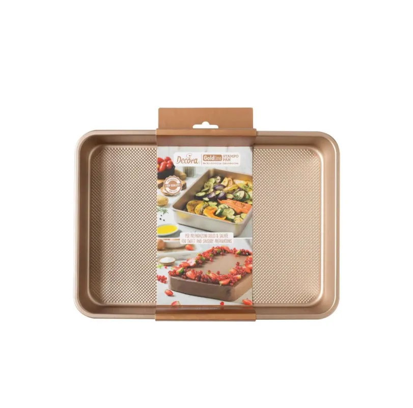 Offerta Limitata Decora - Stampo rettangolare Rosa Gold Line in metallo antiaderente 35 cm