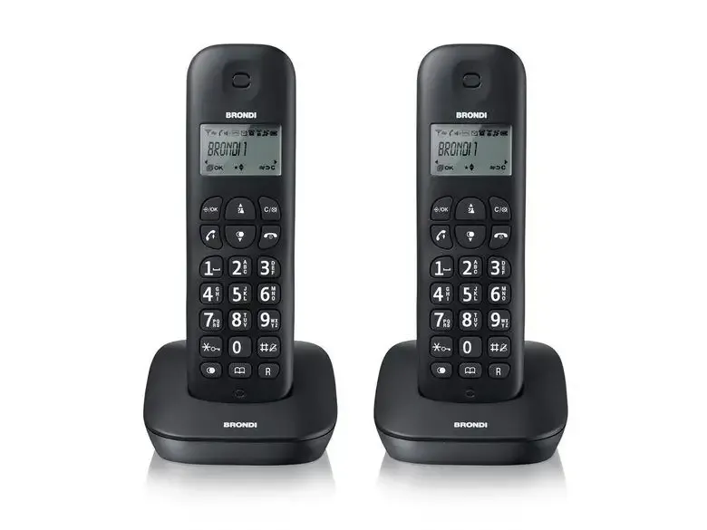 Brondi Gala Twin Telefono DECT Identificatore di chiamata Nero Direttamente Dal Produttore