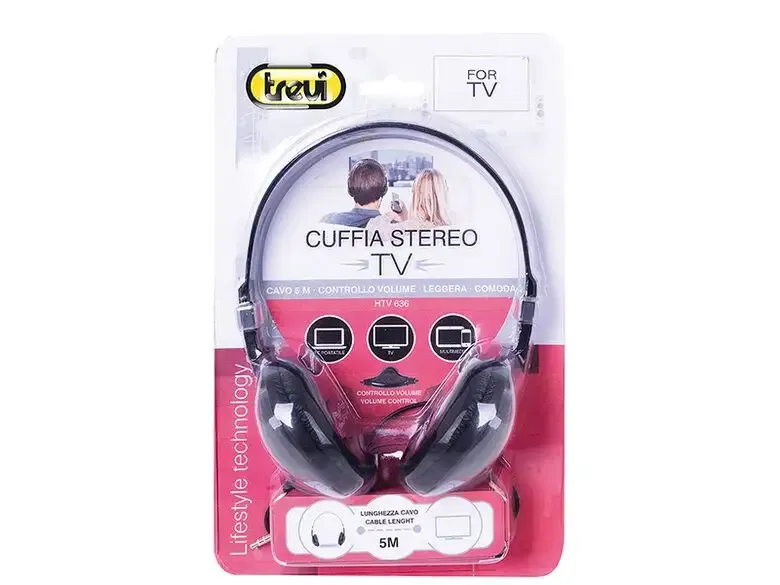 Ultime Pezzi Trevi HTV 636 Cablato Cuffie A Padiglione Nero