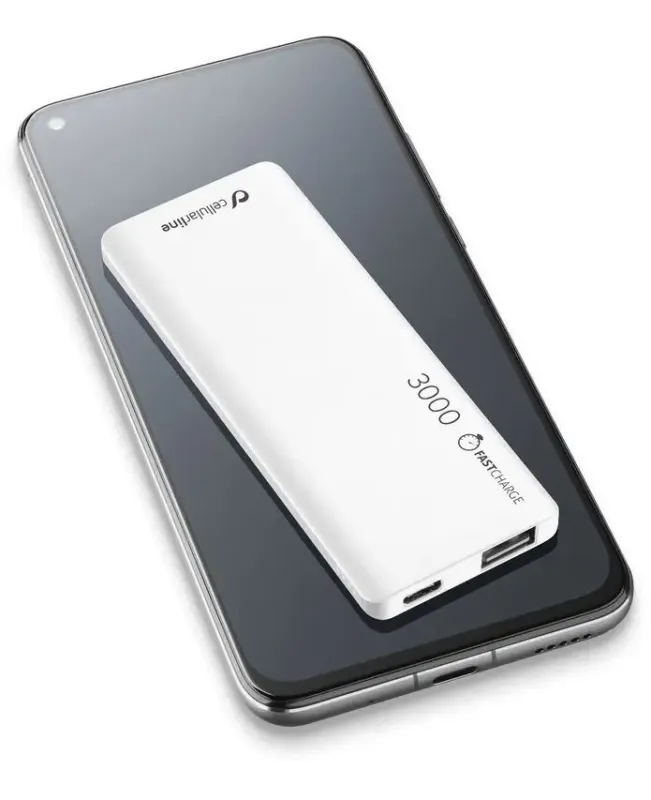 Cellularline FreePower Slim 3000 - Universale Caricabatterie portatile ultrasottile Bianco Consegna Rapida