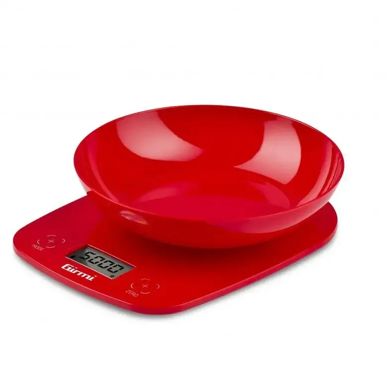 Saldi Girmi PS01 Rosso Superficie piana Rotondo Bilancia da cucina elettronica