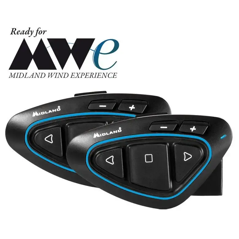 Albrecht Midland BTX2 Pro Twin interfono da moto 1000 m Nero, Blu Consegna Rapida