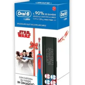 Oral-B Vitality Kids Star Wars Bambino Spazzolino rotante-oscillante Blu, Rosso Vendita Finale