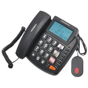 Nuovo Arrivo Nordmende EASYHOME300SOS Telefono analogico Nero