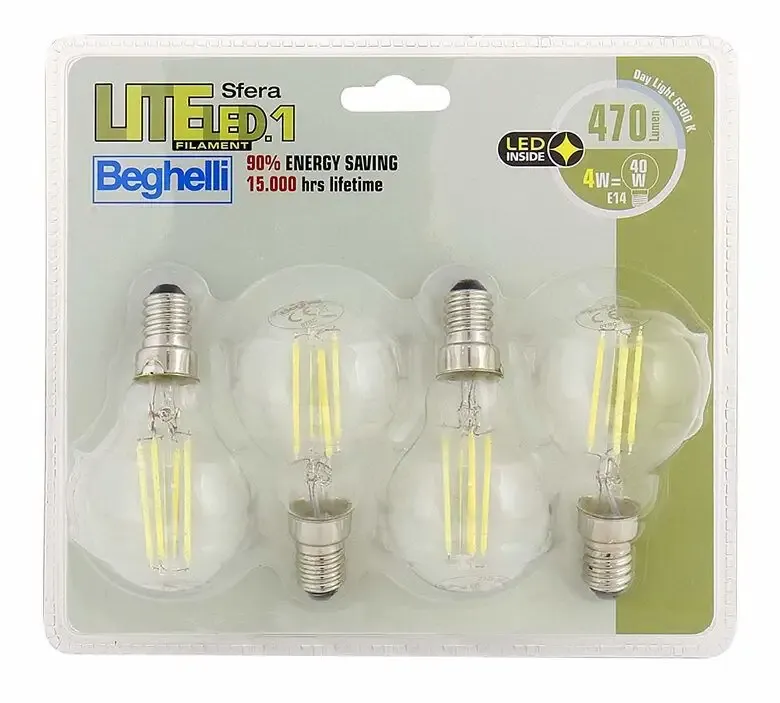 Subito Disponibile Beghelli 56847BL Lampadina a risparmio energetico 4 W E14