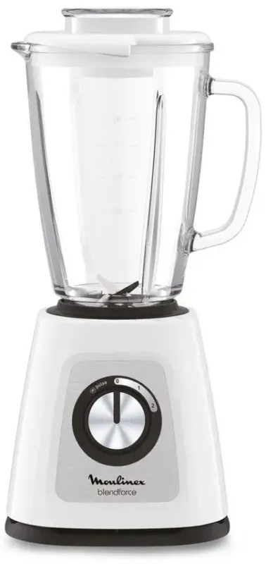 Spedizione Espresso Moulinex LM4351 BlendForce 2, Frullatore, Tecnologia Powelix, Lame affilate, Vaso Termoresistente 1.7 L, Sistema di Raffreddamento, Sistema Smart Lock, 800 W
