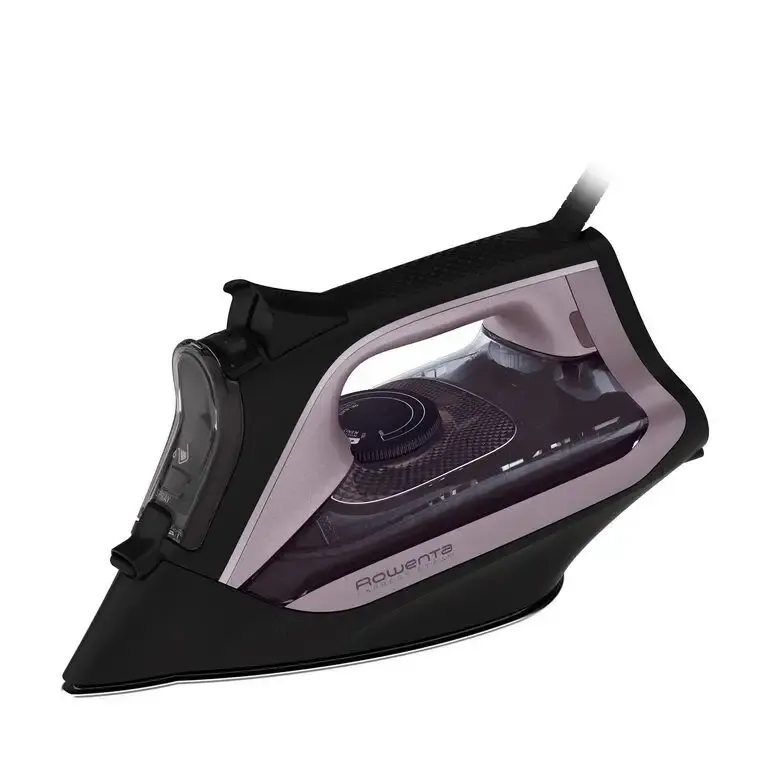Rowenta DW4345 Express Steam, Ferro da Stiro a Vapore, Piastra in Acciaio Inox con Tecnologia Microsteam, Sistema Anticalcare Integrato, Colpo vapore 200 g/min, Potenza 2600 Watt, Nero e Ros Ultimissimo Modello