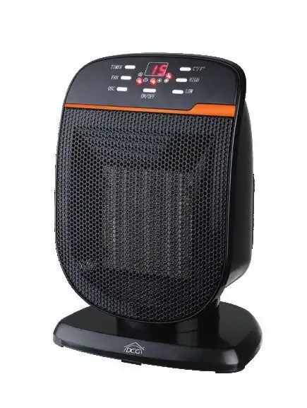 DCG Eltronic PTC180 stufetta elettrica Interno Nero, Arancione 1800 W Riscaldatore ambiente elettrico con ventilatore Must-Have