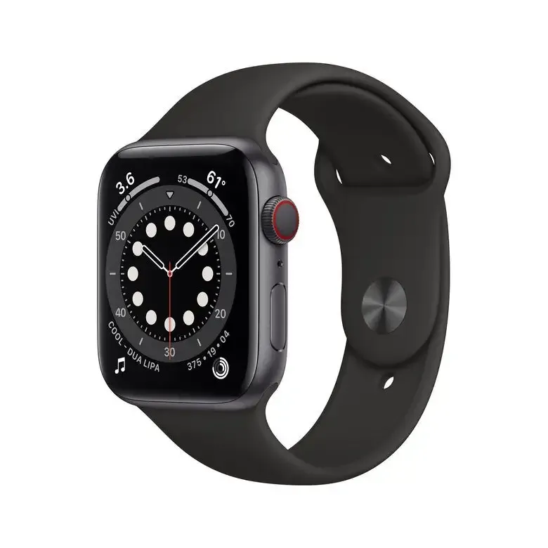 Spedito Oggi Apple Watch Serie 6 GPS + Cellular, 44mm in alluminio grigio siderale con cinturino Sport Nero