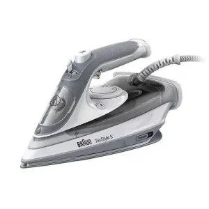 Professionale Braun TexStyle 5 SI 5078 GY Ferro da stiro a secco e a vapore EloxalPlus soleplate 2800 W Grigio, Bianco