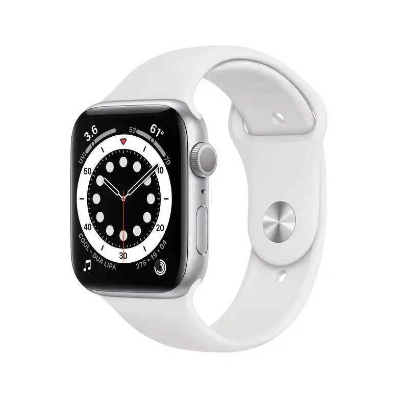 Prezzo Di Fabbrica Apple Watch Serie 6 GPS, 44mm in alluminio argento con cinturino Sport Bianco
