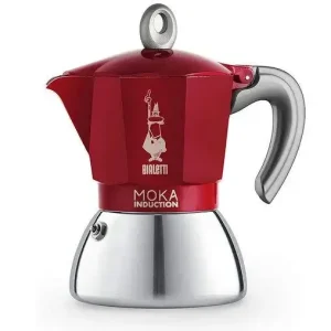 Bialetti Moka Induktion 0,28 L Rosso, Acciaio inossidabile Prezzo Conveniente