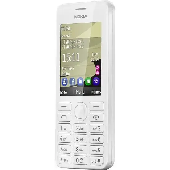 Nuova Collezione Nokia 206 Dual SIM 6,1 cm (2.4") 91 g Bianco Telefono di livello base